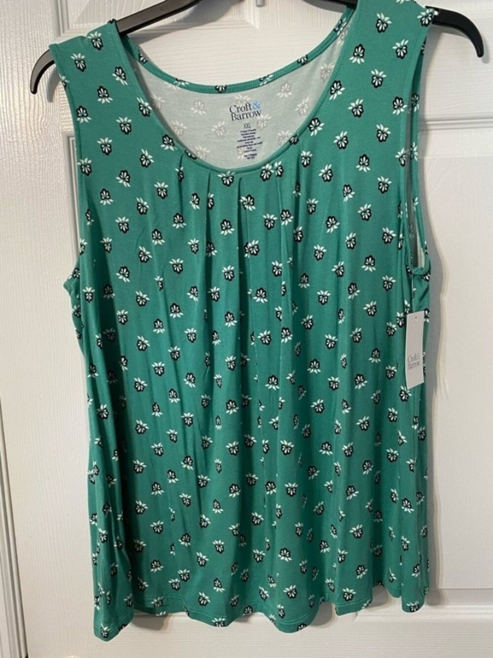 Teal Floral Tank Top XXL NWT